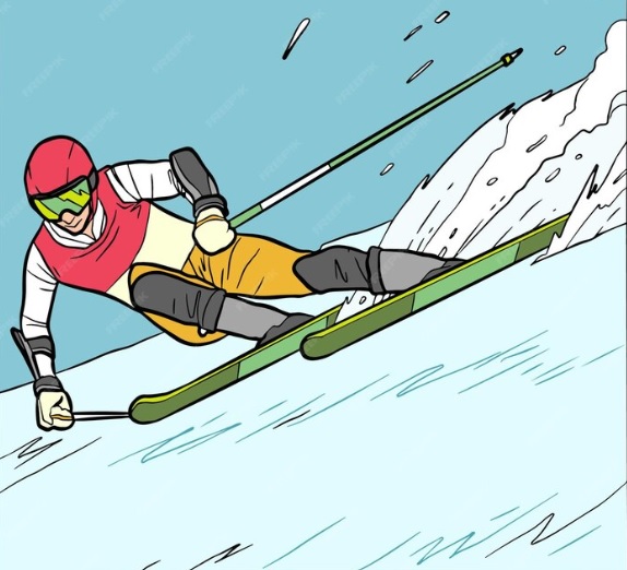 Skirennfahrer Farbig